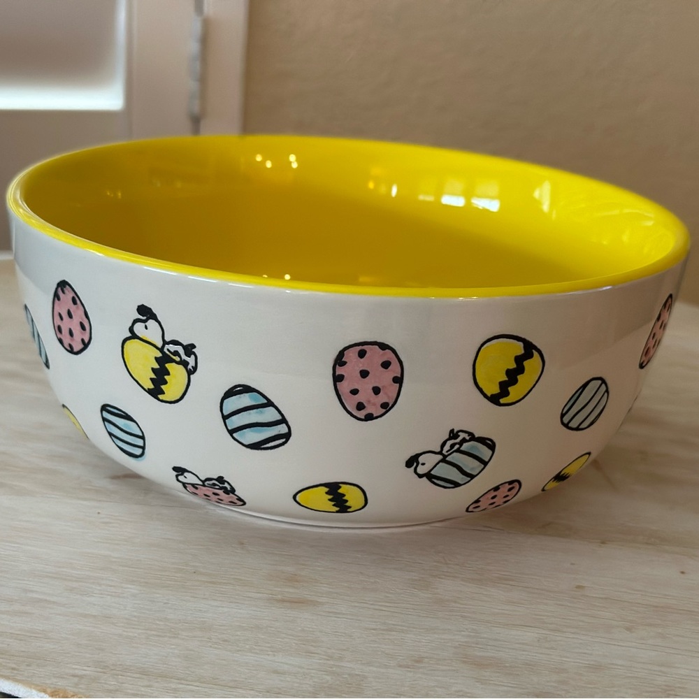 NEW Peanuts Easter Ceramic Bowl (White & Yellow)